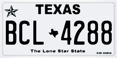 TX license plate BCL4288