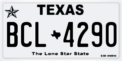 TX license plate BCL4290