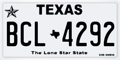 TX license plate BCL4292