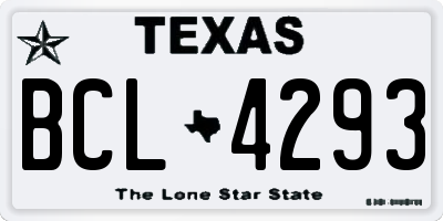 TX license plate BCL4293
