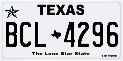 TX license plate BCL4296