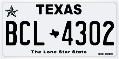 TX license plate BCL4302