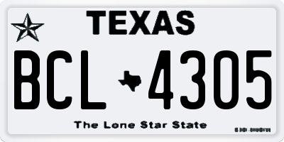 TX license plate BCL4305