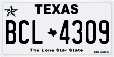 TX license plate BCL4309