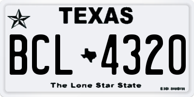 TX license plate BCL4320