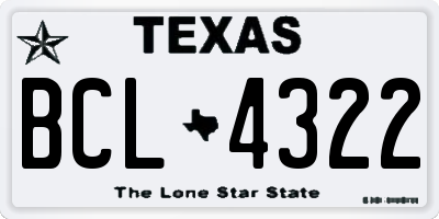 TX license plate BCL4322