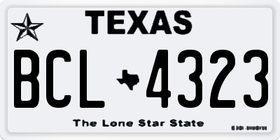 TX license plate BCL4323