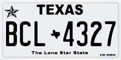 TX license plate BCL4327