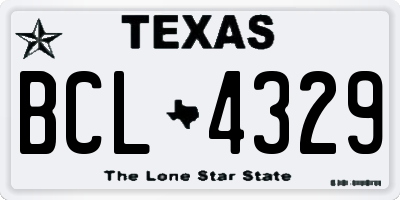 TX license plate BCL4329