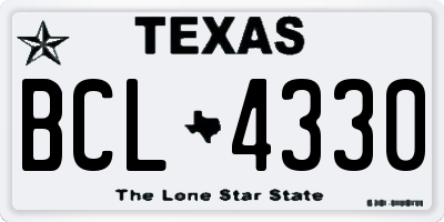 TX license plate BCL4330