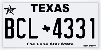 TX license plate BCL4331