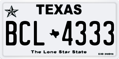 TX license plate BCL4333