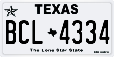 TX license plate BCL4334