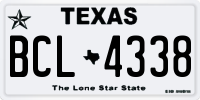 TX license plate BCL4338