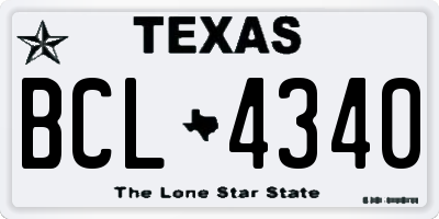 TX license plate BCL4340