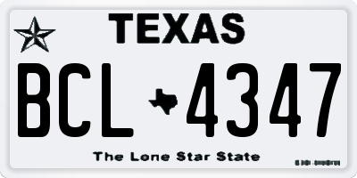 TX license plate BCL4347