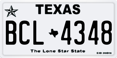 TX license plate BCL4348