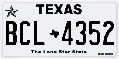 TX license plate BCL4352