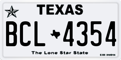 TX license plate BCL4354