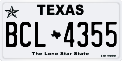 TX license plate BCL4355