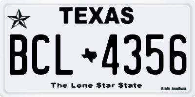 TX license plate BCL4356