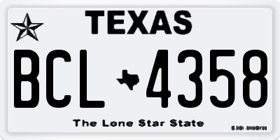 TX license plate BCL4358