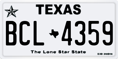TX license plate BCL4359