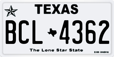 TX license plate BCL4362