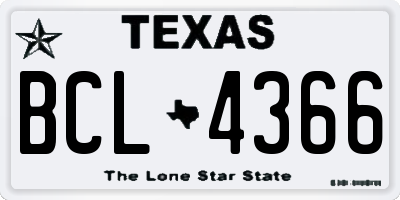 TX license plate BCL4366