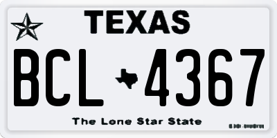 TX license plate BCL4367