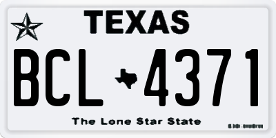 TX license plate BCL4371