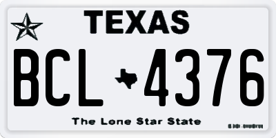 TX license plate BCL4376
