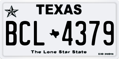 TX license plate BCL4379