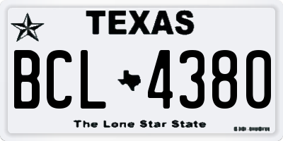 TX license plate BCL4380