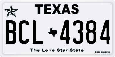 TX license plate BCL4384