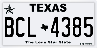 TX license plate BCL4385