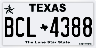 TX license plate BCL4388