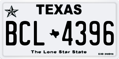 TX license plate BCL4396