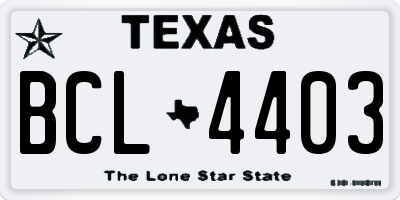 TX license plate BCL4403