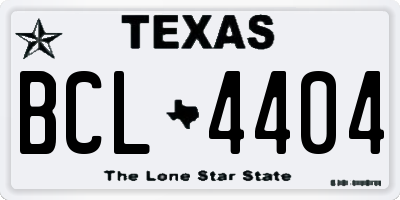 TX license plate BCL4404