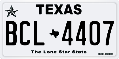 TX license plate BCL4407
