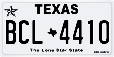 TX license plate BCL4410