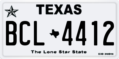 TX license plate BCL4412