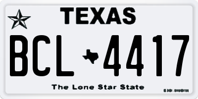 TX license plate BCL4417