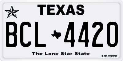 TX license plate BCL4420