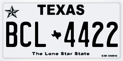 TX license plate BCL4422