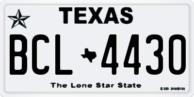 TX license plate BCL4430