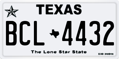 TX license plate BCL4432