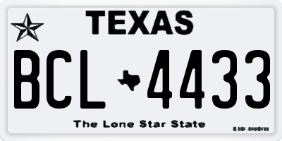 TX license plate BCL4433