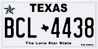 TX license plate BCL4438